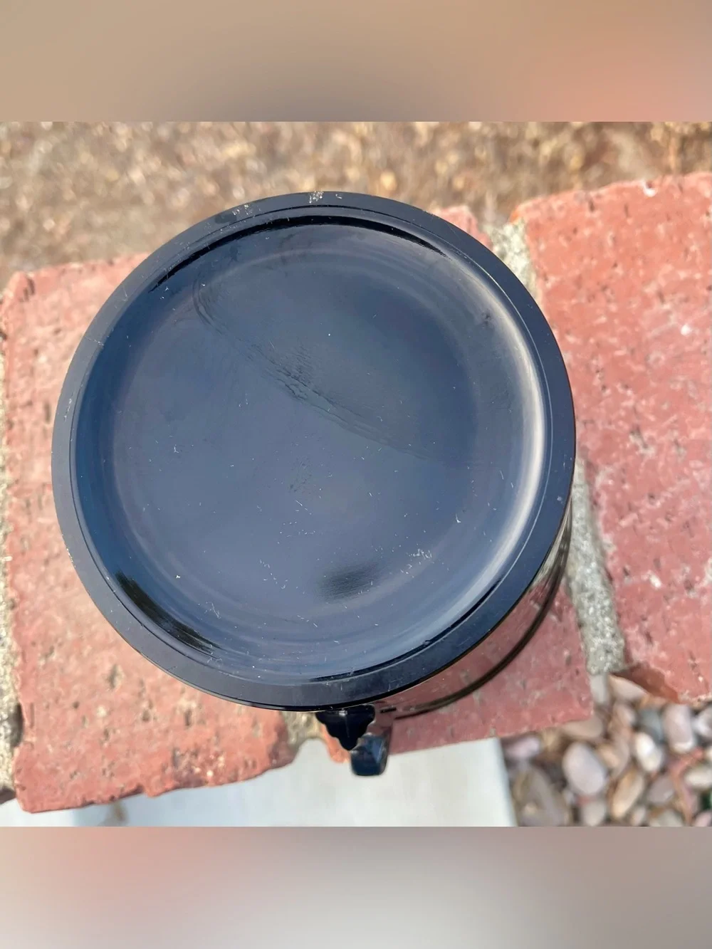 Vintage Black Glass Ice Bucket with Scroll Handles